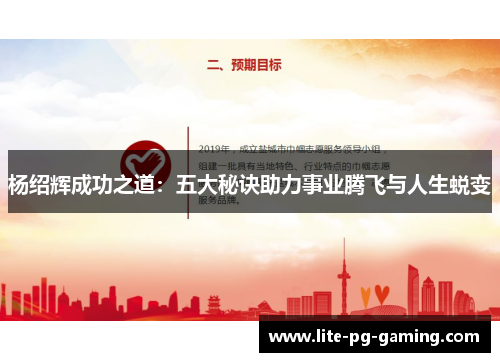 杨绍辉成功之道：五大秘诀助力事业腾飞与人生蜕变